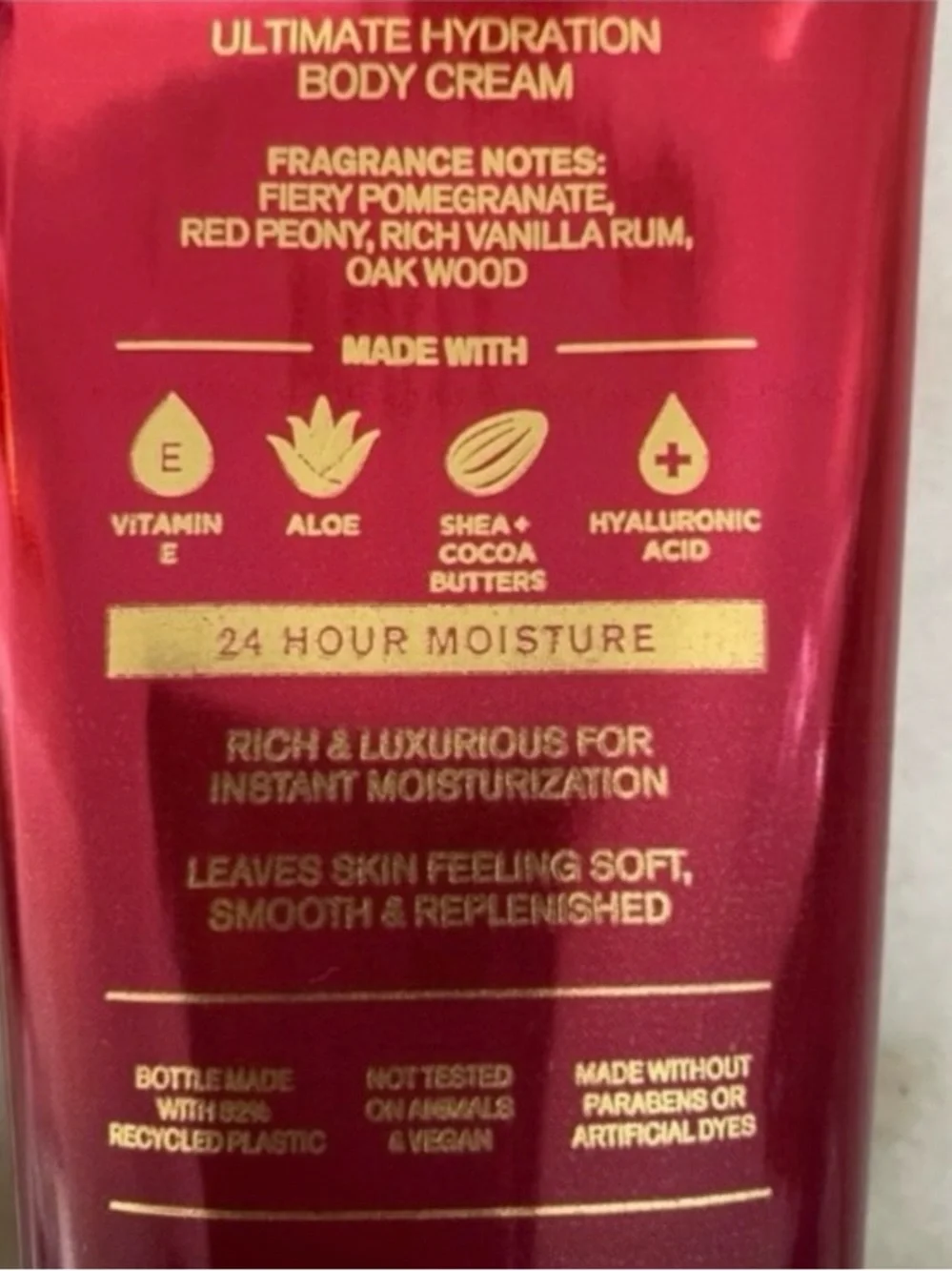 Bath & Body Works Forever Red Ultimate Hydration Body Cream - Red and Gold